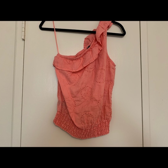 Express Coral One Shoulder Top - Picture 4 of 4